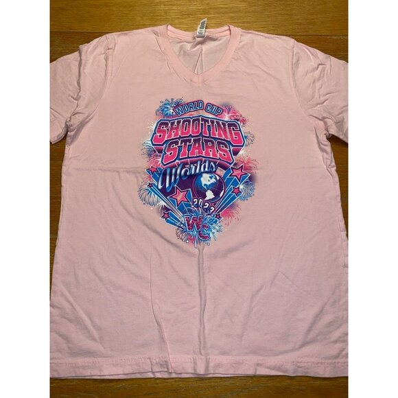 World Cup Shooting Stars Worlds 2023 Pink T-Shirt With 7th Act Graphic Print - Picture 1 of 5